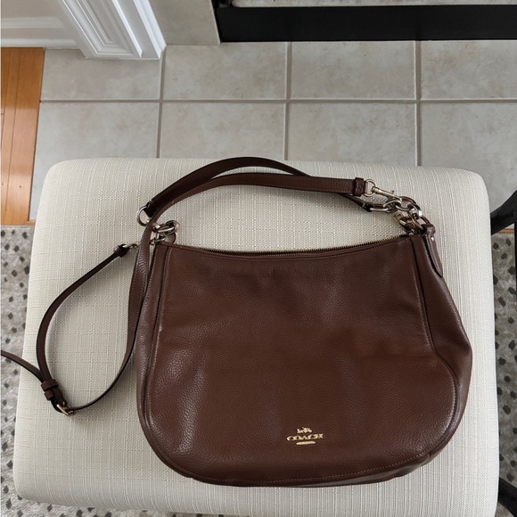 Coach Dark Brown Leather Shoulder Bag - Picture 1 of 4